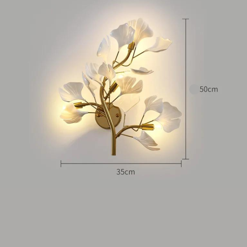 Marisol Jasmine Leaf -seinävalaisin — säädettävä 3000 K/6000 K, neljä LED-valoa - Desfino