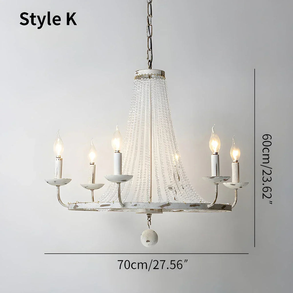 Retro Wooden Bead Chandelier for Dining Room | Desfino