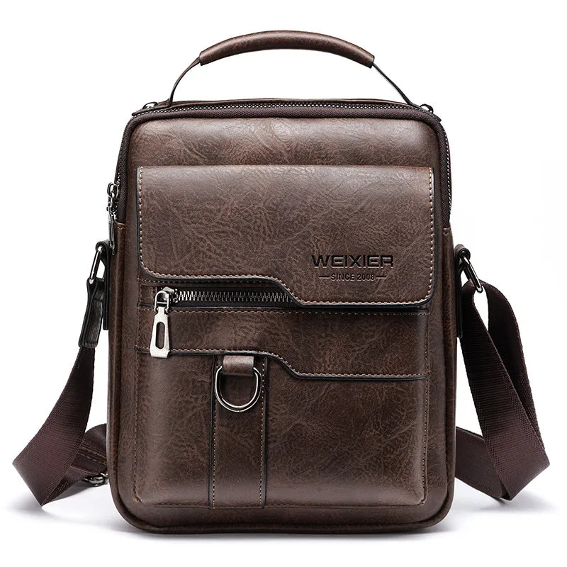 Sac bandoulière Vero pour homme en cuir véritable — 30 x 25 x 10 cm, bandoulière réglable - Desfino