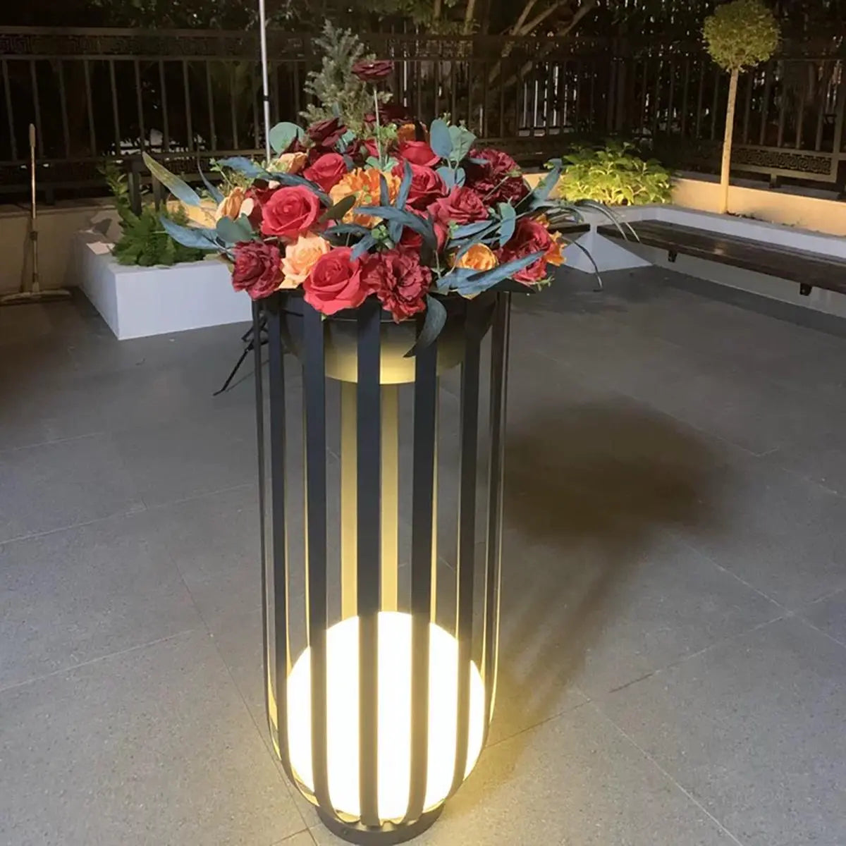 Solar Flower Stand Outdoor Floor Lamp | Desfino