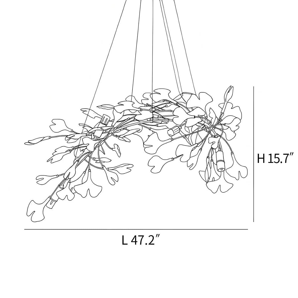 Ginkgo Chandelier D for Dining Room | Desfino