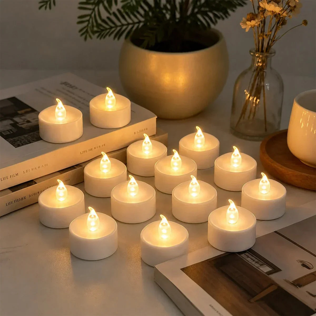 LED-Teelichter ohne Flamme, 100er-Pack × 18 | Desfino