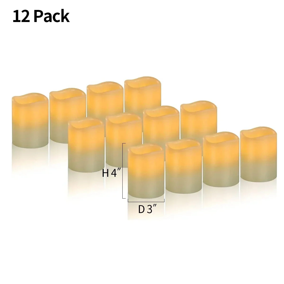 LED-Paraffinkerze ohne Flamme, 9er-Pack × 8 | Desfino