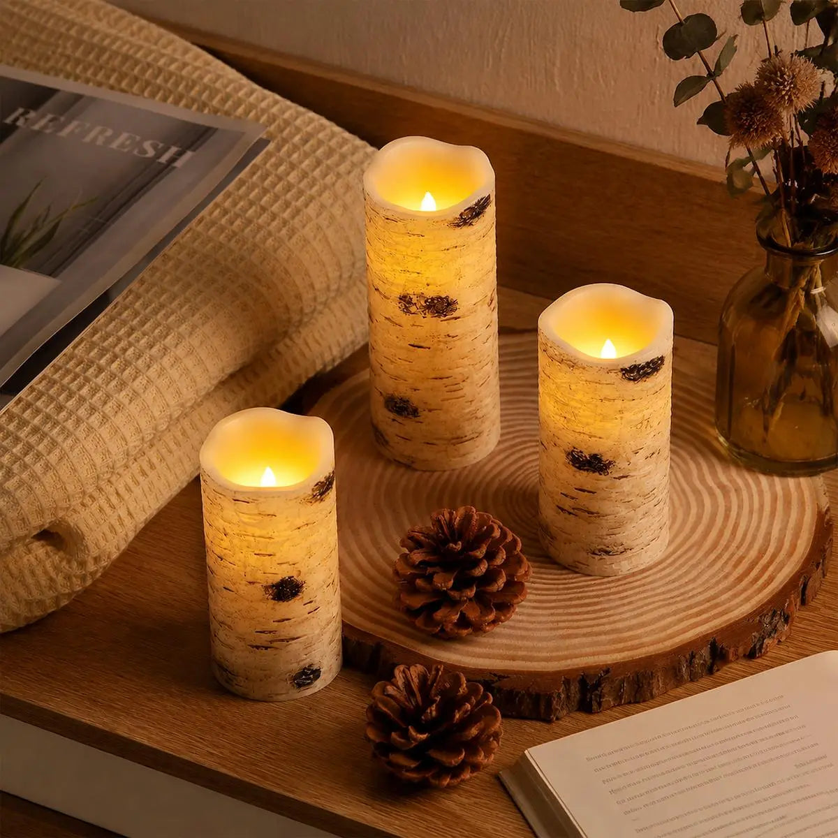 LED-Paraffinkerze ohne Flamme, 9er-Pack × 8 | Desfino