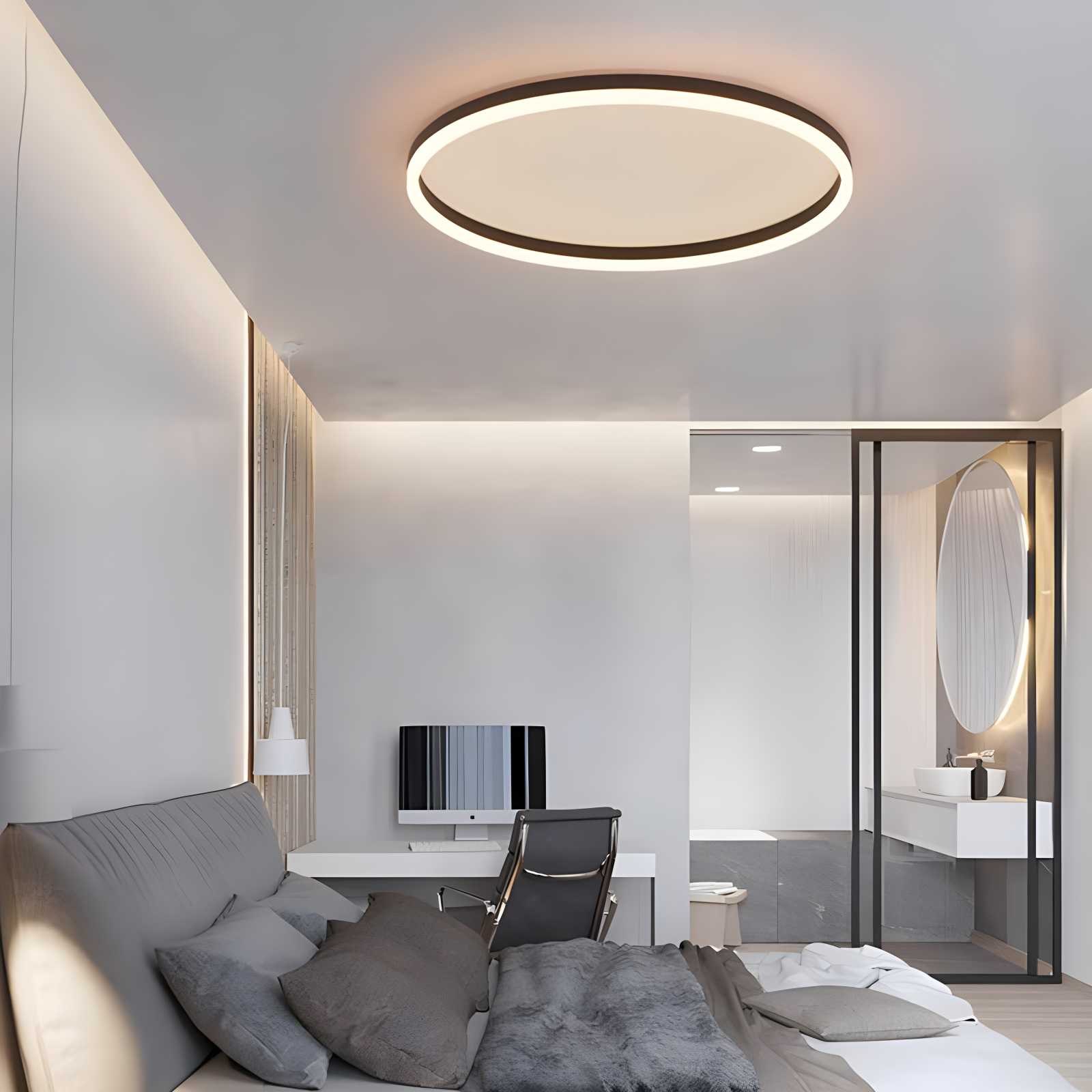 Nordic Circular LED Ceiling Lamp for Bedroom | Desfino