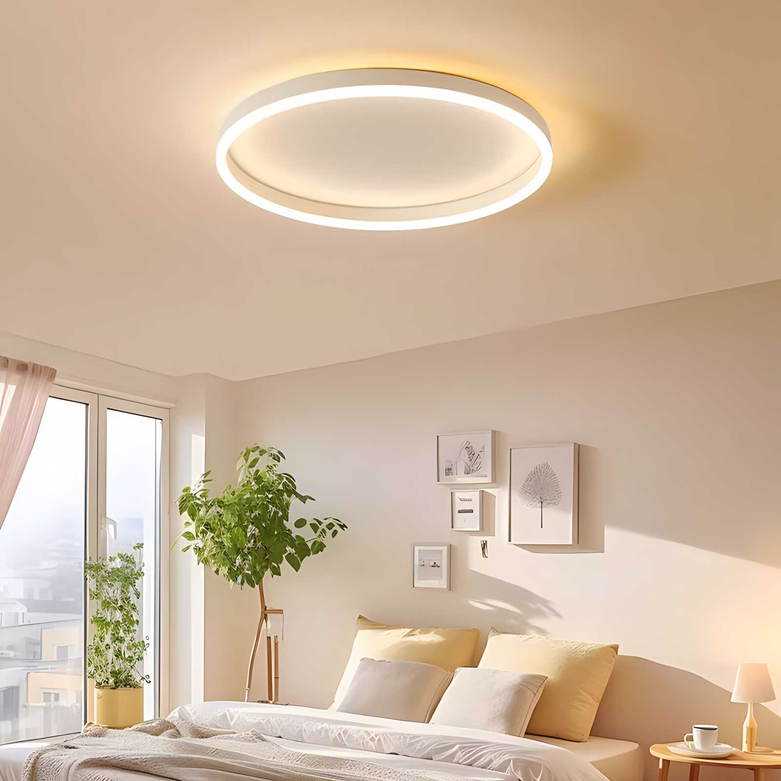 Nordic Circular LED Ceiling Lamp for Bedroom | Desfino