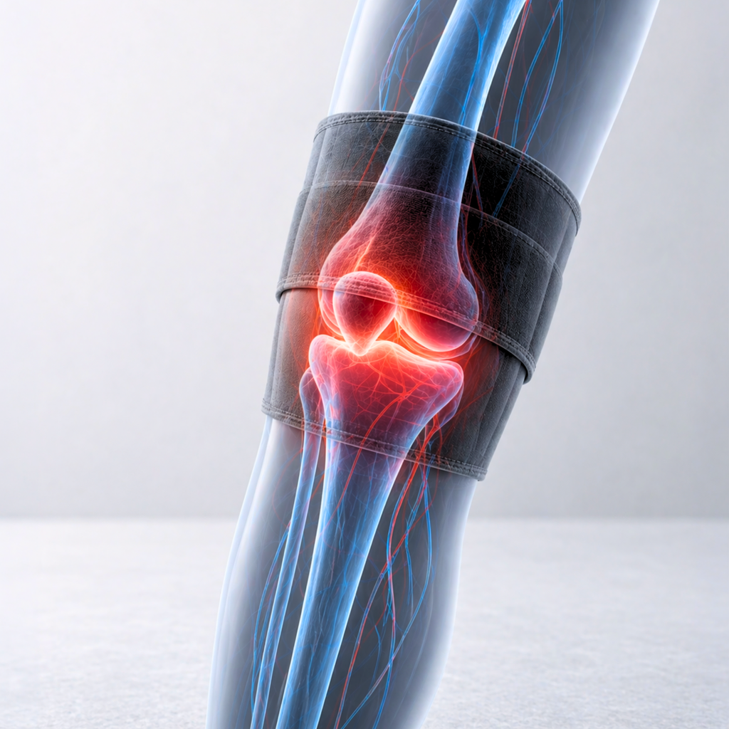 وسادة الضوء الأحمر لدعم الركبة KneeRevive Pro بترددَي 660 نانومتر و850 نانومتر — رباط داعم للركبة