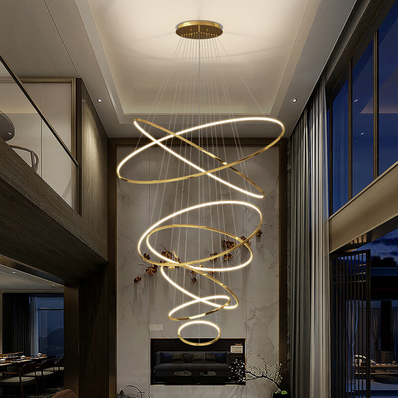 Large Tiered Ring Foyer Chandelier | Desfino