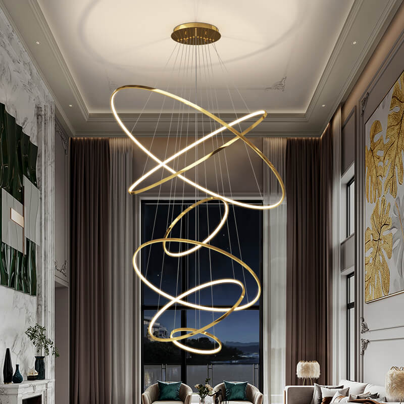 Large Tiered Ring Foyer Chandelier | Desfino