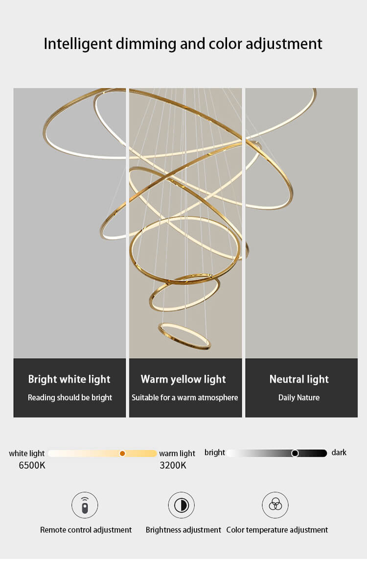 Large Tiered Ring Foyer Chandelier | Desfino