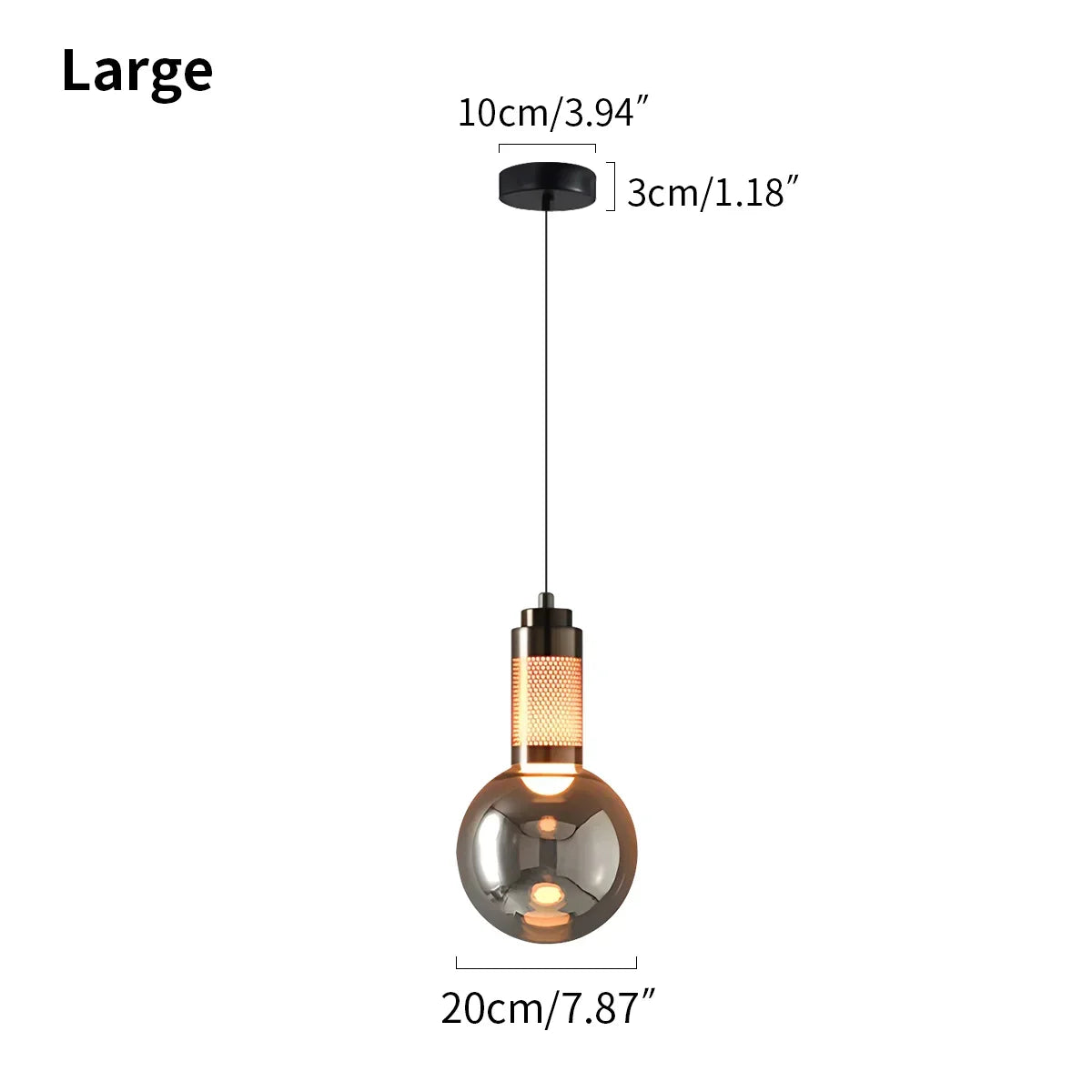 Industrial Glass Pendant Light for Bedroom | Desfino