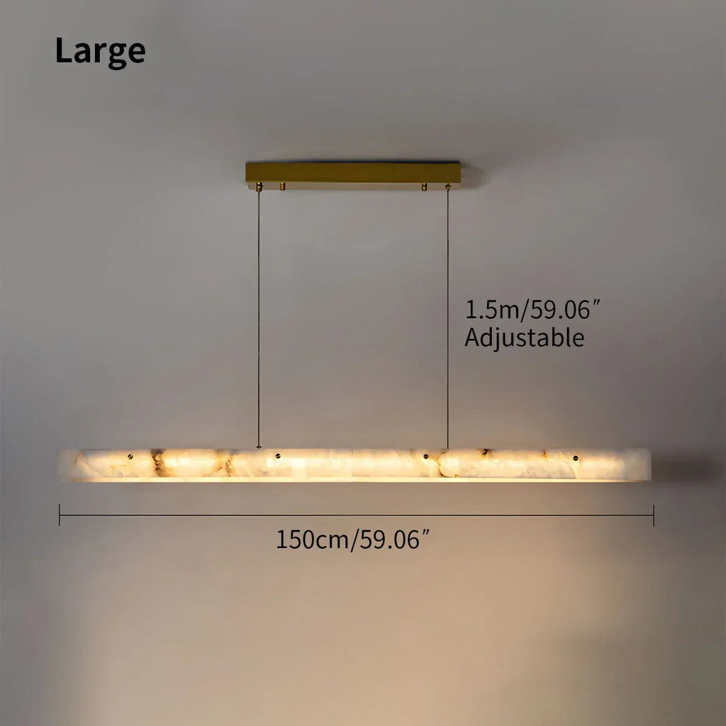 Modern Minimalist Linear Spanish Alabaster Pendant Light | Desfino