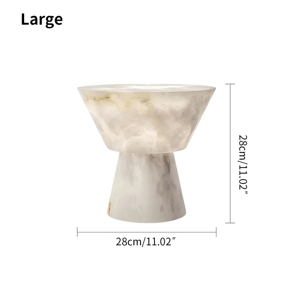Spanische spanische Alabaster-Tischlampe mit Pilzkopf | Desfino