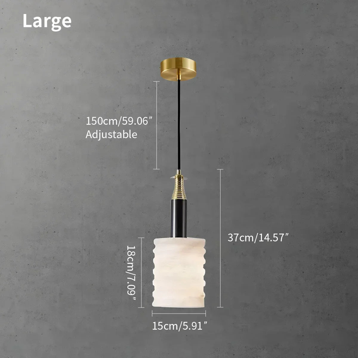 Cylindrical Spanish Alabaster Bedside Pendant Light | Desfino