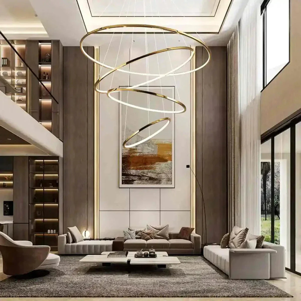 Large Tiered Ring Foyer Chandelier | Desfino