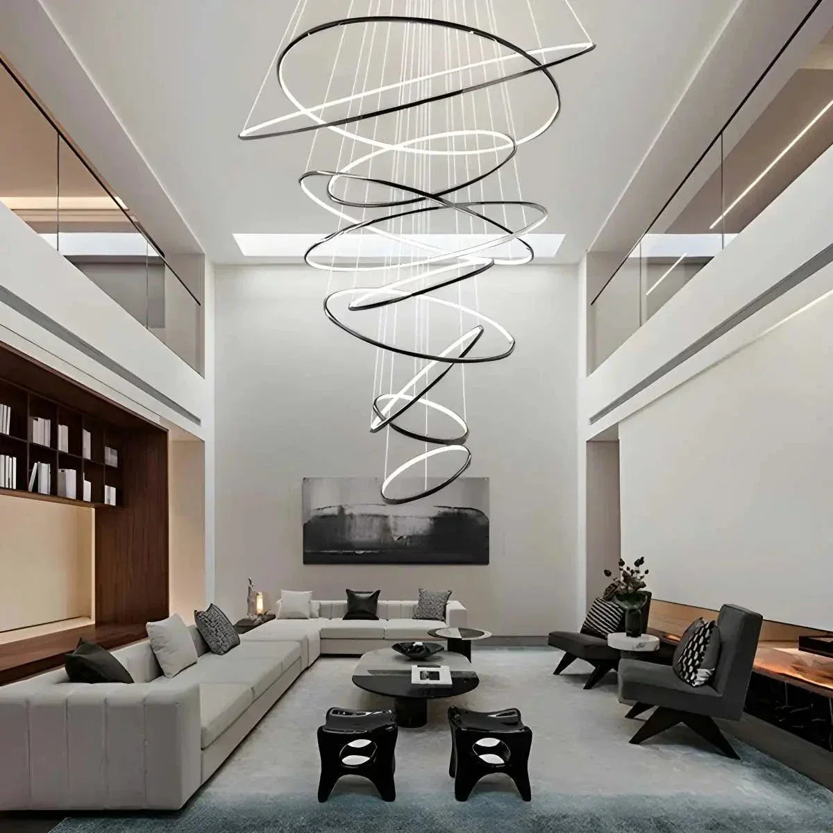 Large Tiered Ring Foyer Chandelier | Desfino