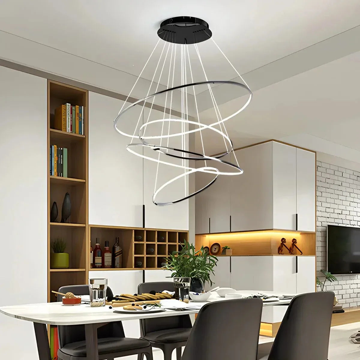 Large Tiered Ring Foyer Chandelier | Desfino