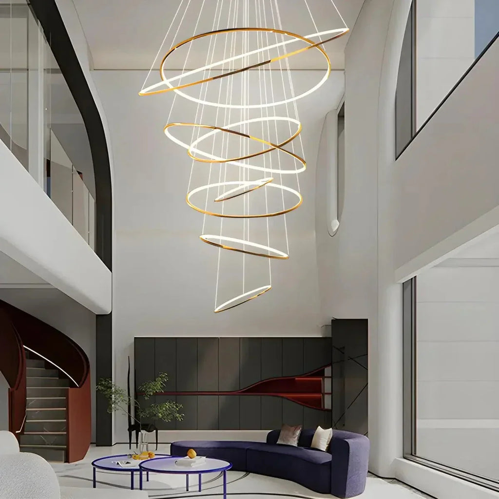 Large Tiered Ring Foyer Chandelier | Desfino