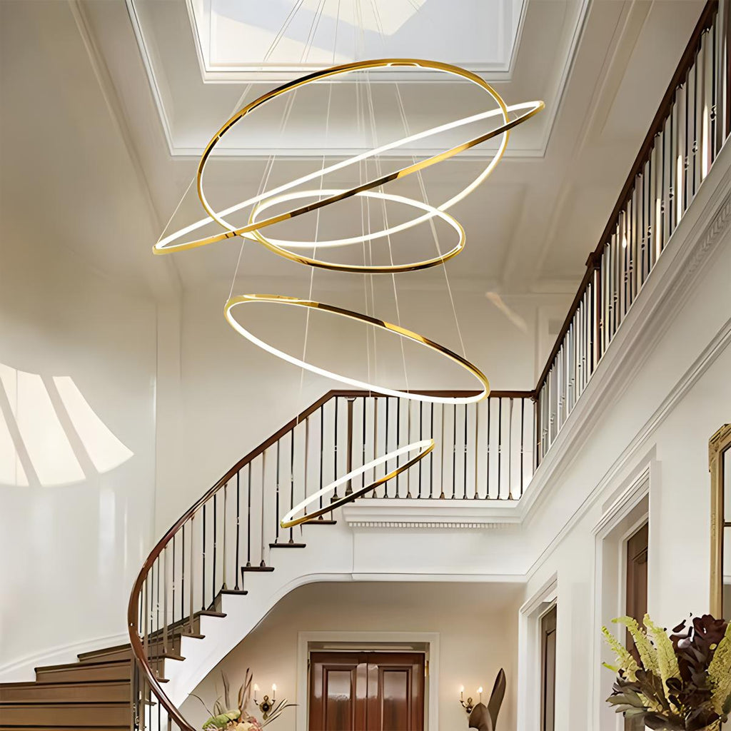 Large Tiered Ring Foyer Chandelier | Desfino