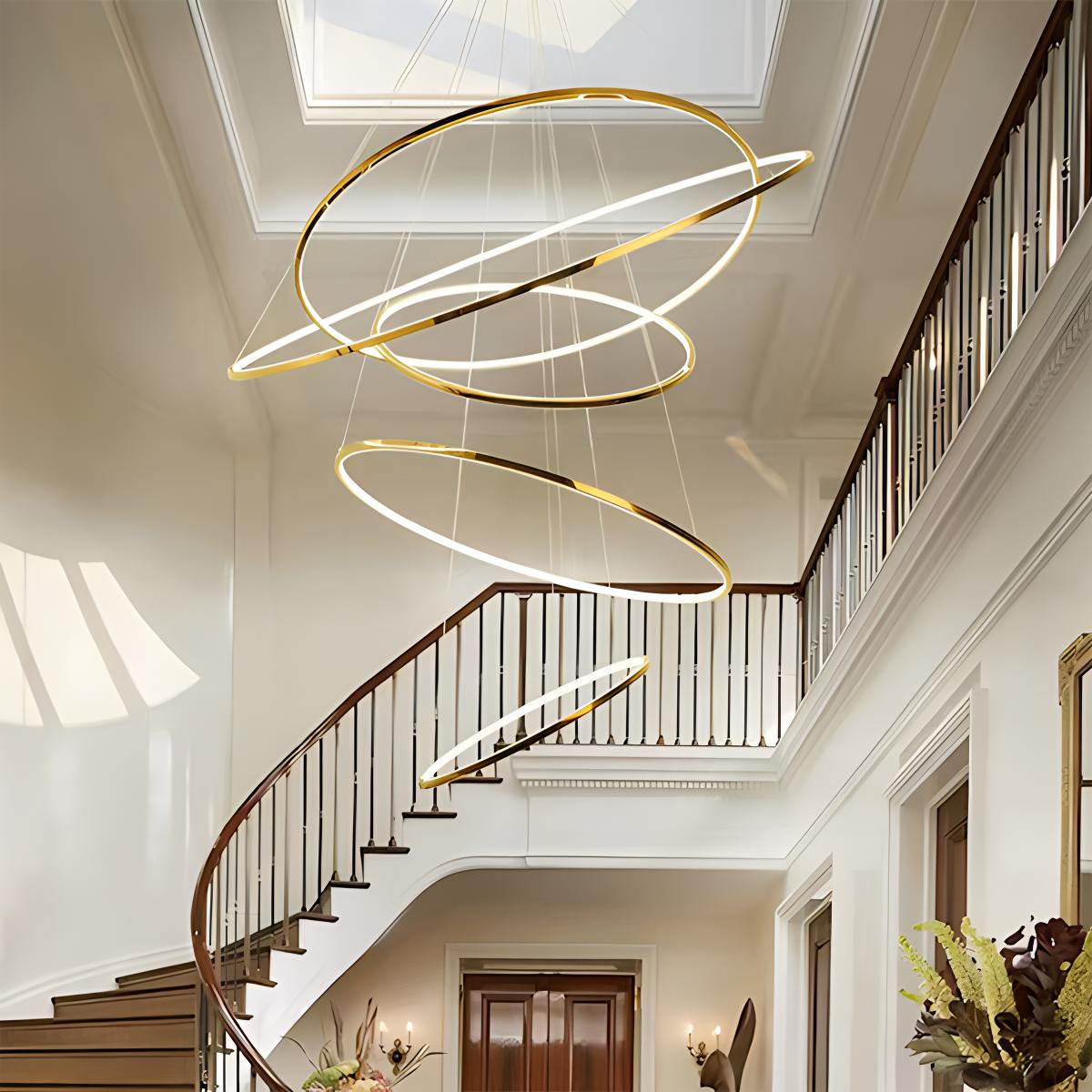 Large Tiered Ring Foyer Chandelier | Desfino