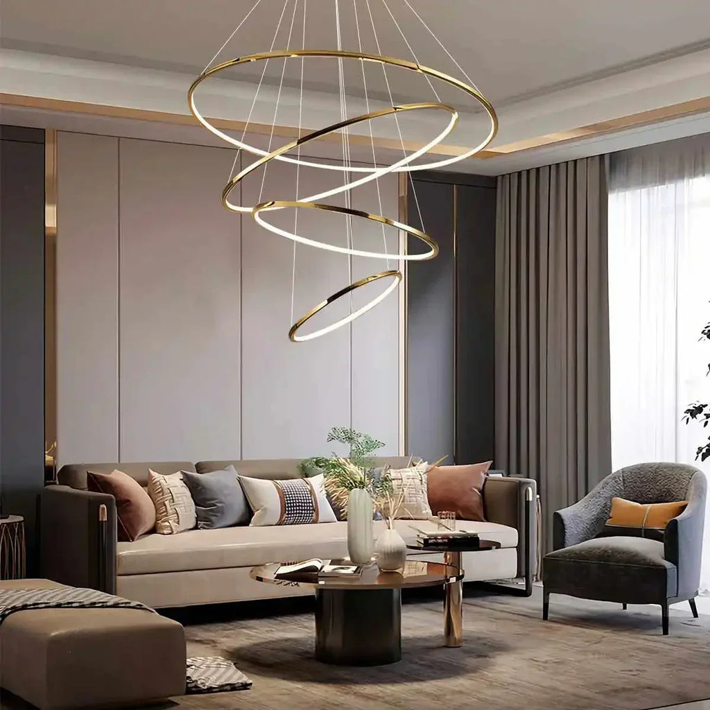 Large Tiered Ring Foyer Chandelier | Desfino