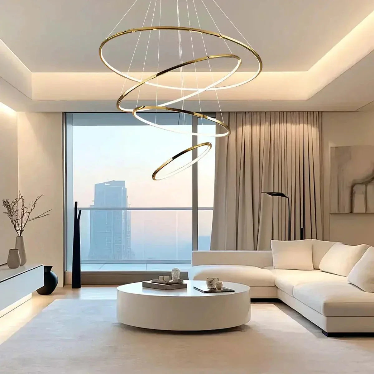 Large Tiered Ring Foyer Chandelier | Desfino