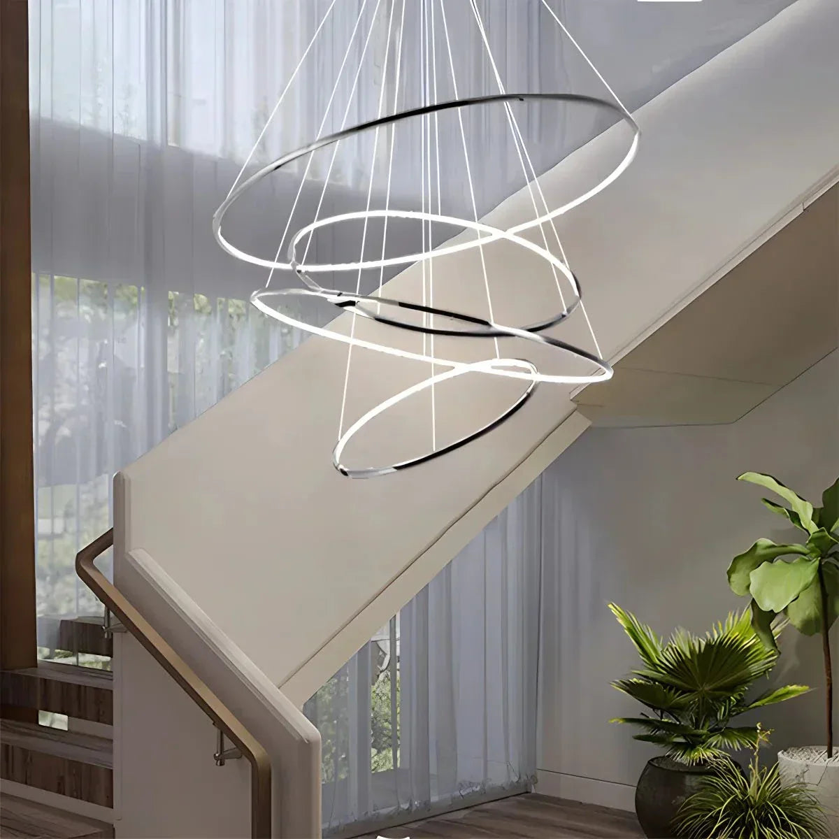 Large Tiered Ring Foyer Chandelier | Desfino