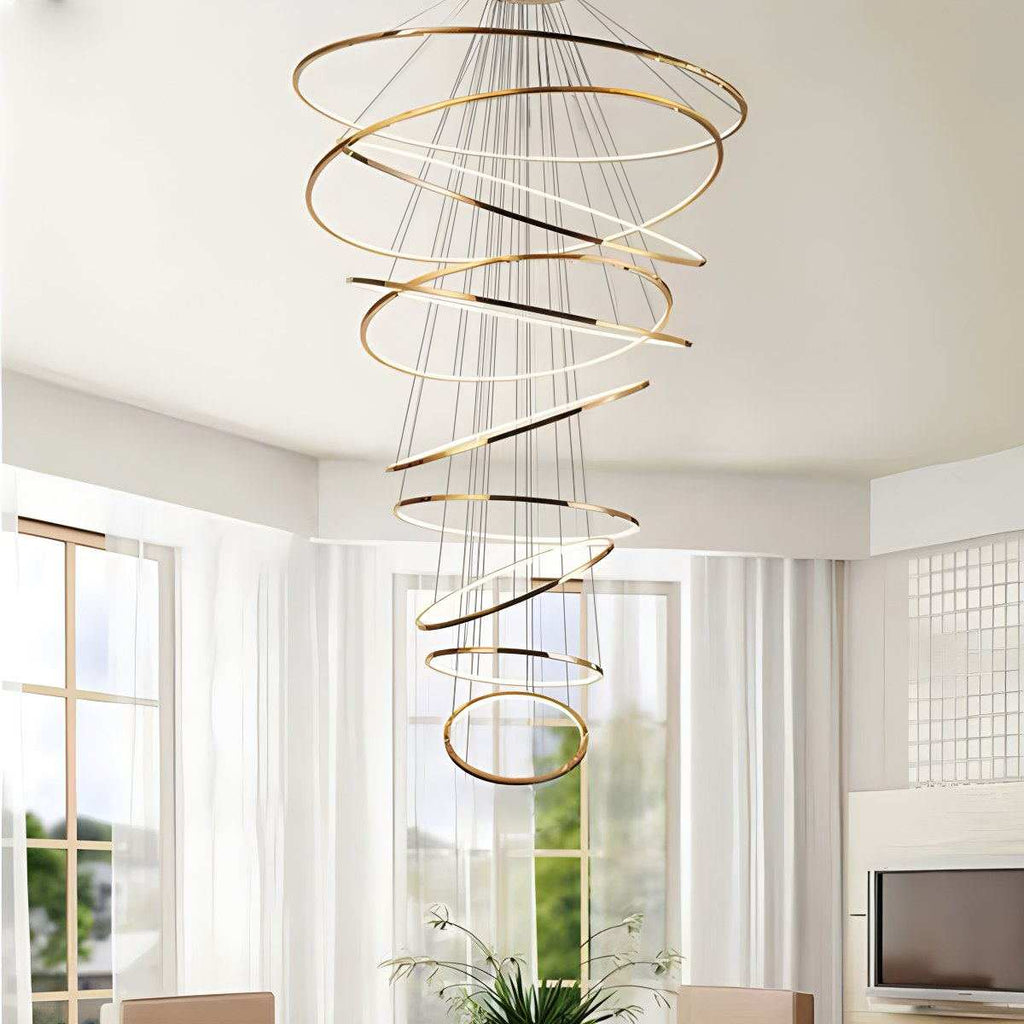 Large Tiered Ring Foyer Chandelier | Desfino