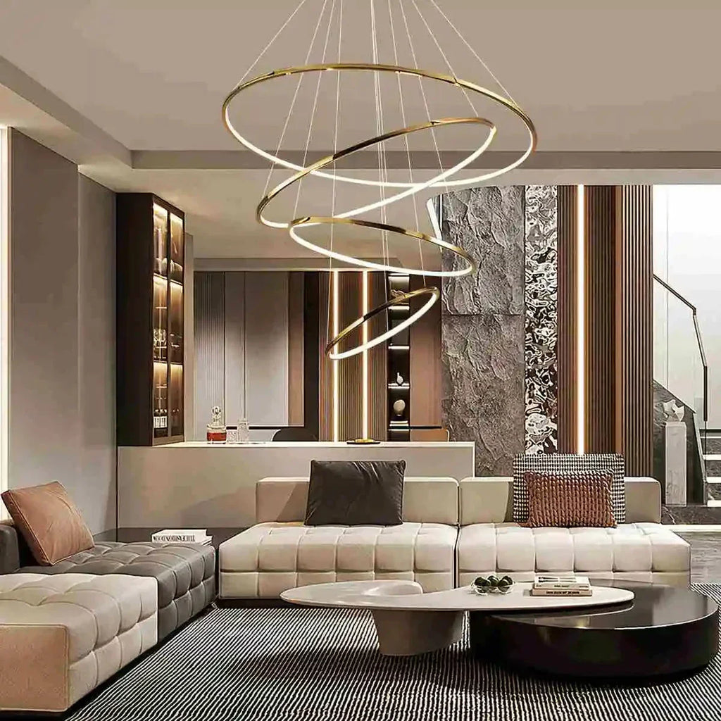 Large Tiered Ring Foyer Chandelier | Desfino