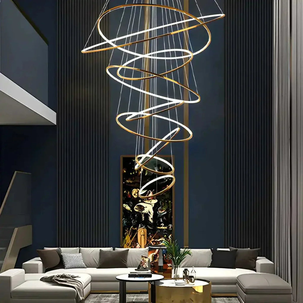Large Tiered Ring Foyer Chandelier | Desfino