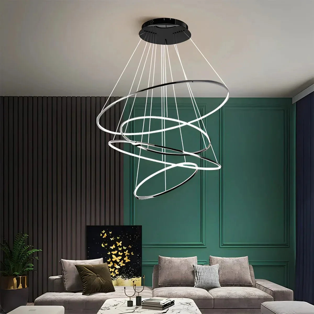 Large Tiered Ring Foyer Chandelier | Desfino