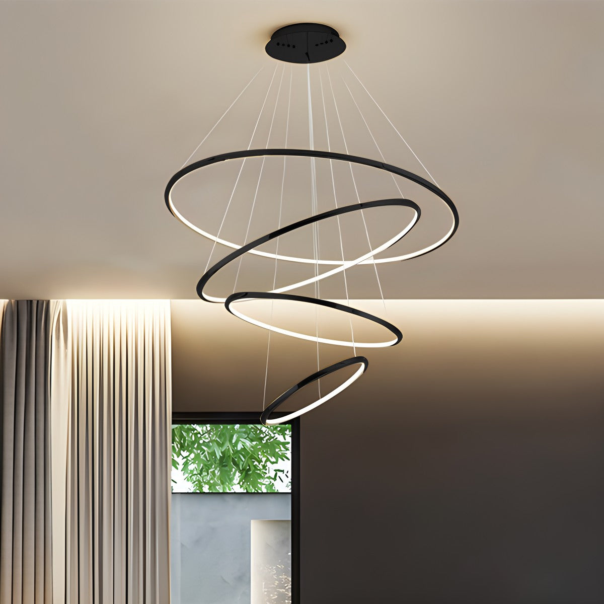 Large Tiered Ring Foyer Chandelier | Desfino