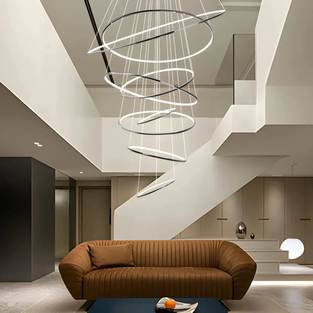 Large Tiered Ring Foyer Chandelier | Desfino
