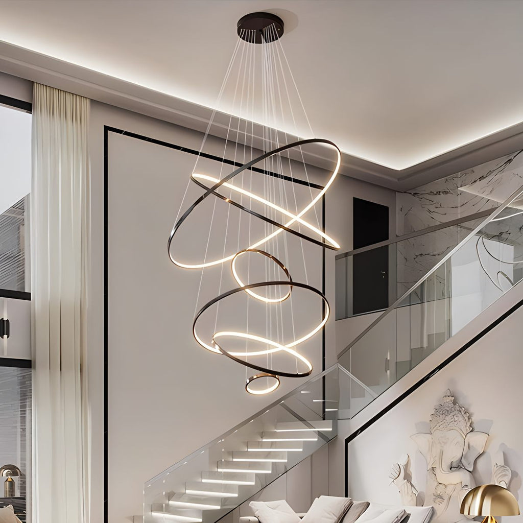 Large Tiered Ring Foyer Chandelier | Desfino