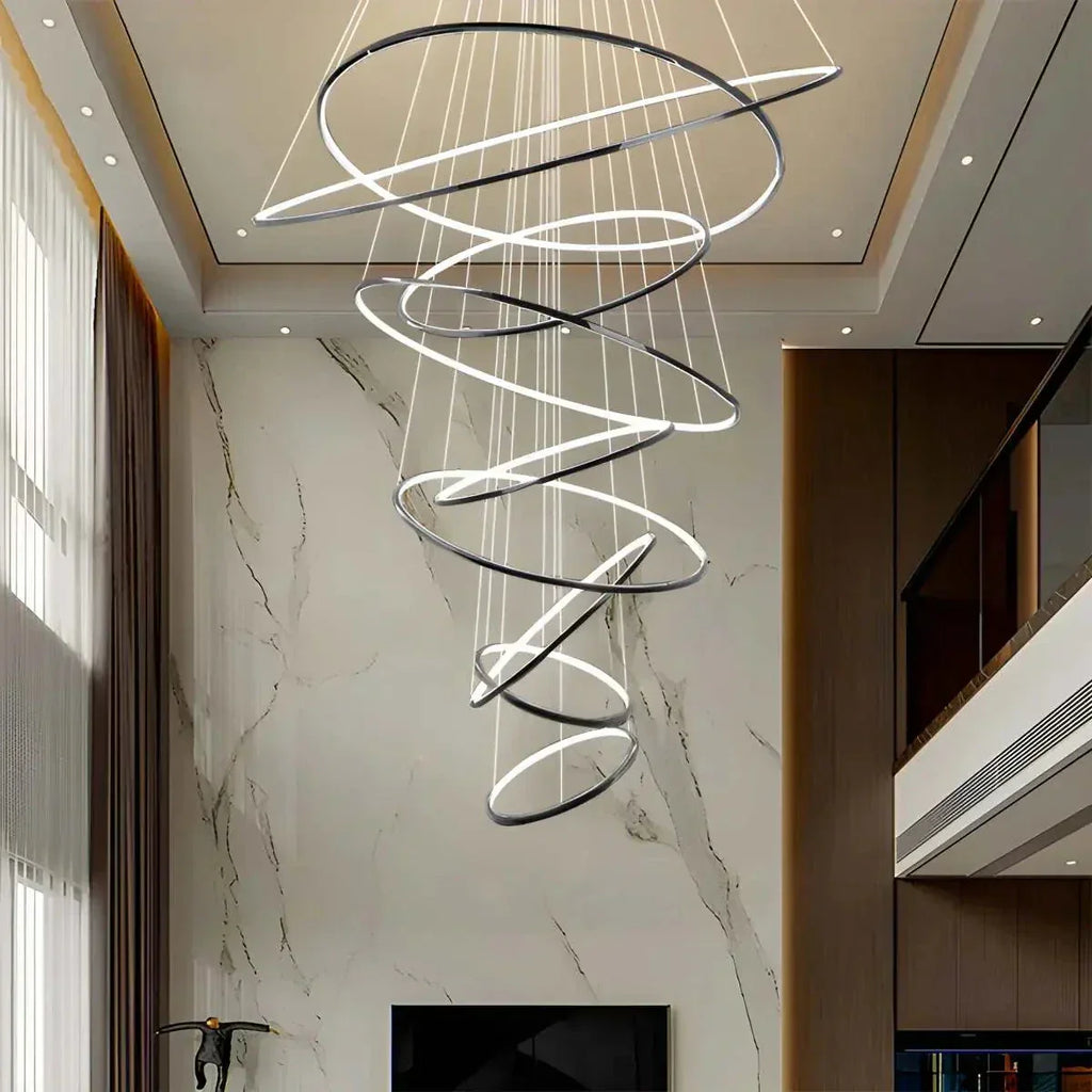 Large Tiered Ring Foyer Chandelier | Desfino