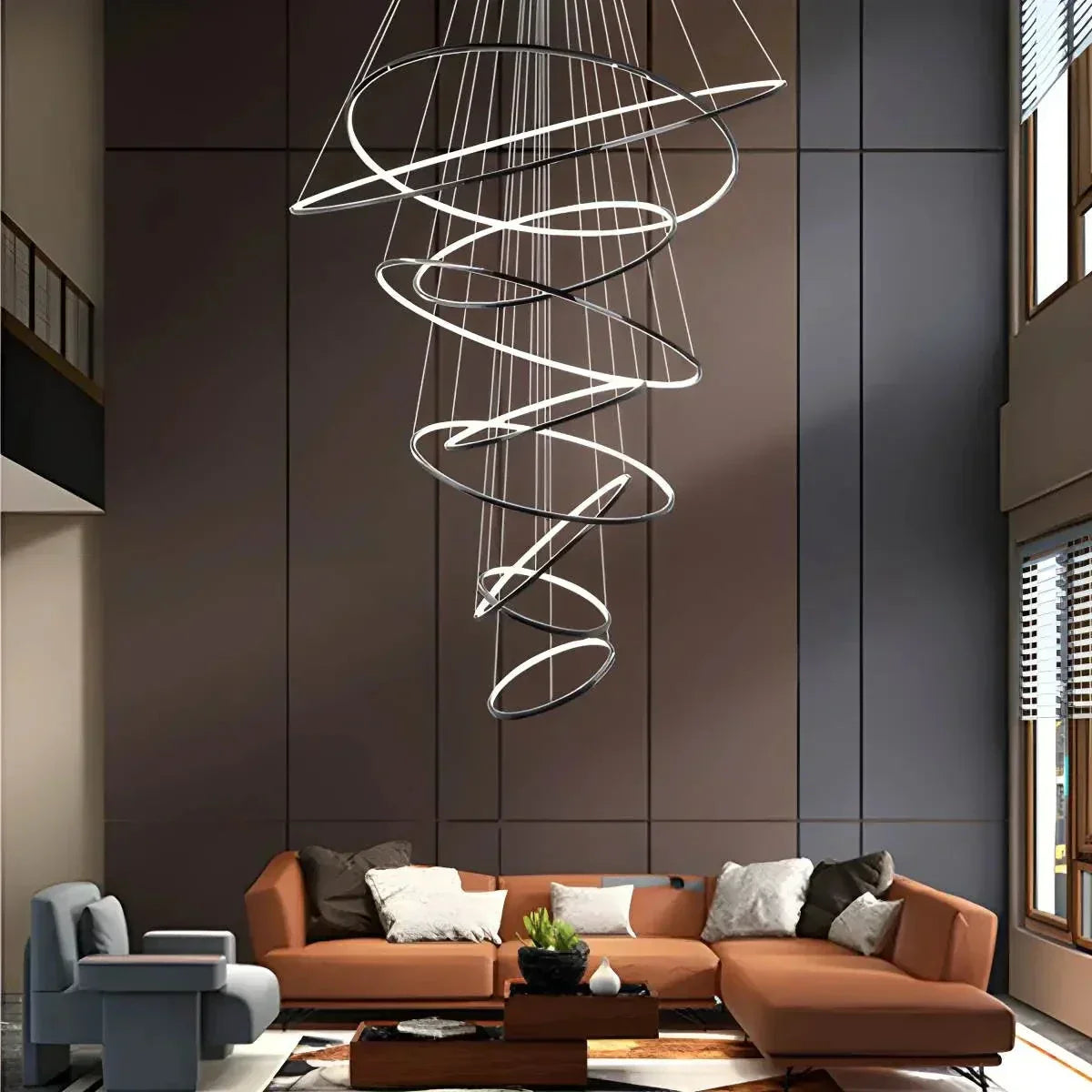 Large Tiered Ring Foyer Chandelier | Desfino