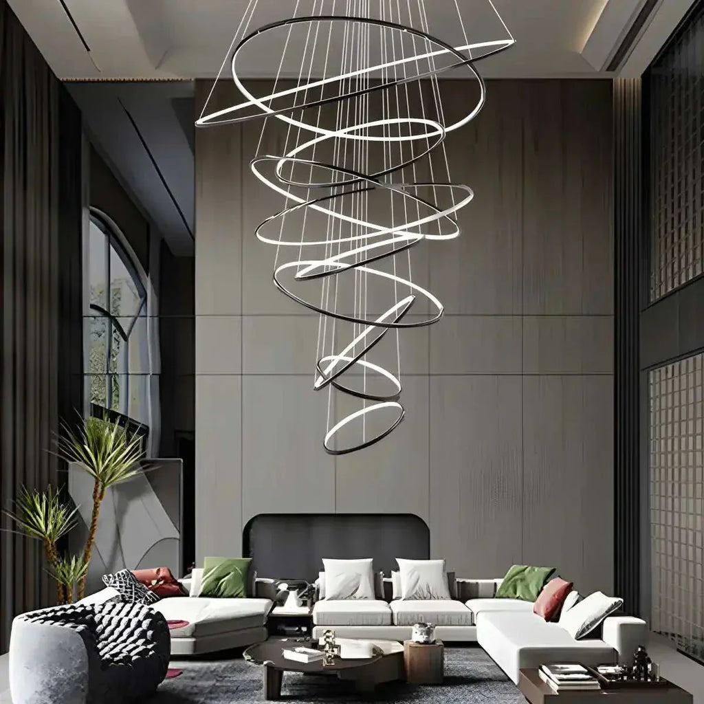 Large Tiered Ring Foyer Chandelier | Desfino