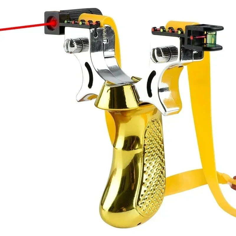 Fionda di precisione — Impugnatura ergonomica antiscivolo, mirino laser LED e livella - Desfino