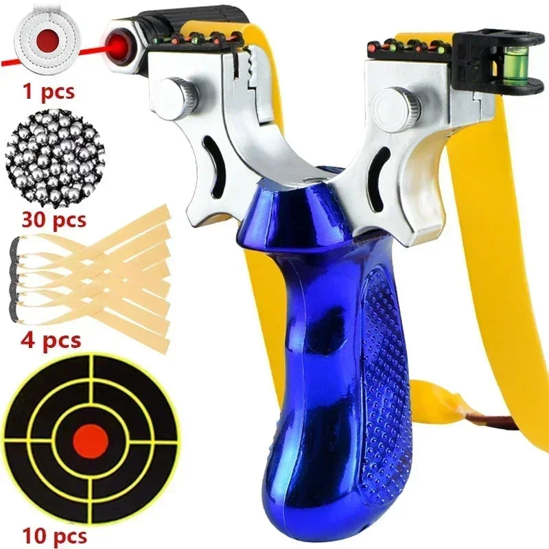 Fionda di precisione — Impugnatura ergonomica antiscivolo, mirino laser LED e livella - Desfino