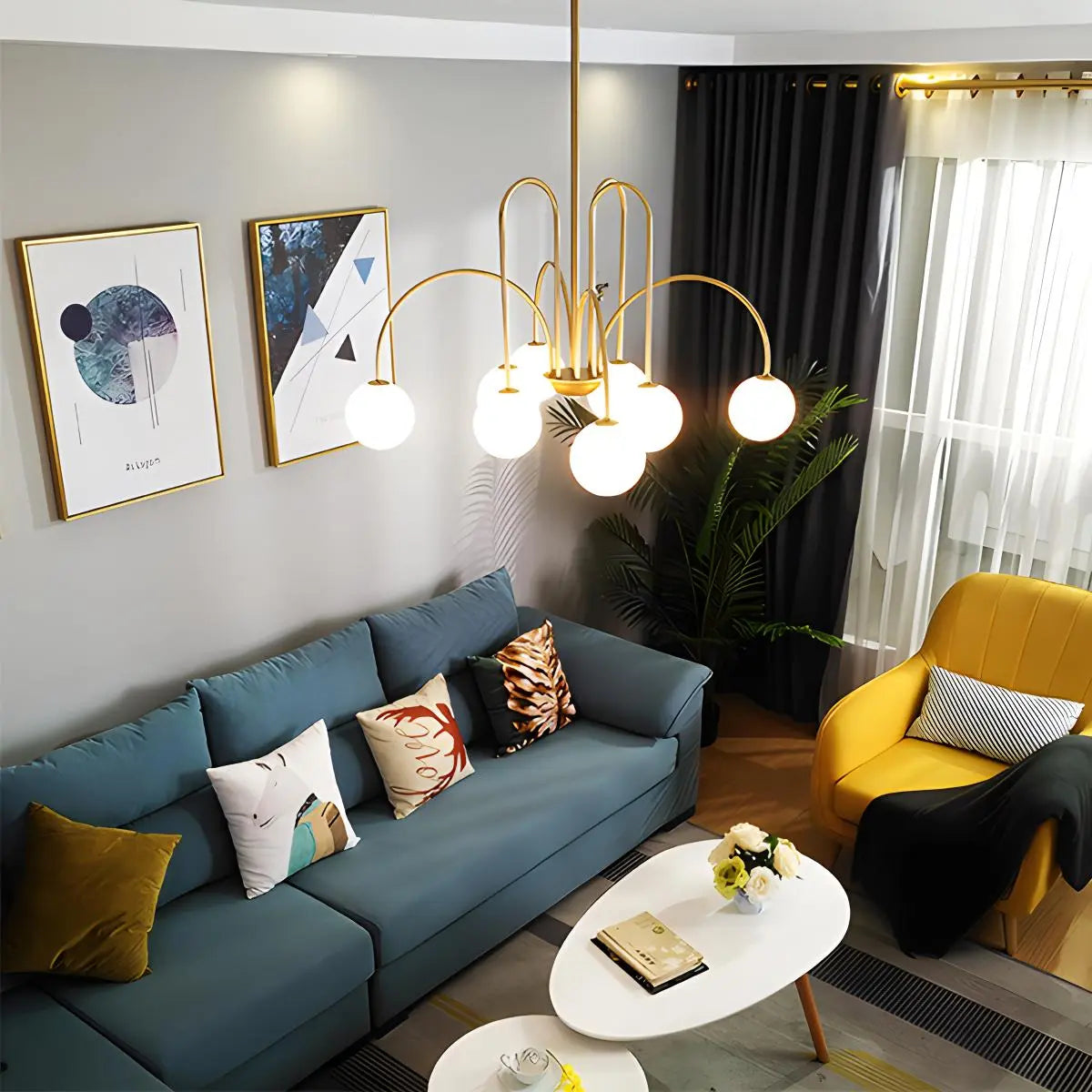 Avi Double Layer Glass Chandelier | Desfino