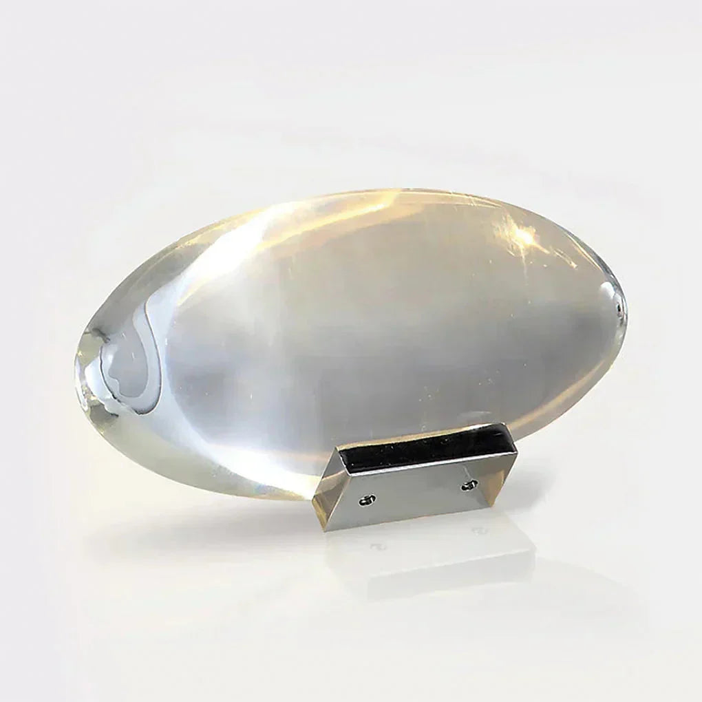 Lampe de table Solara — abat-jour transparent effet cristal, éclairage LED et projecteur de nuit - Desfino