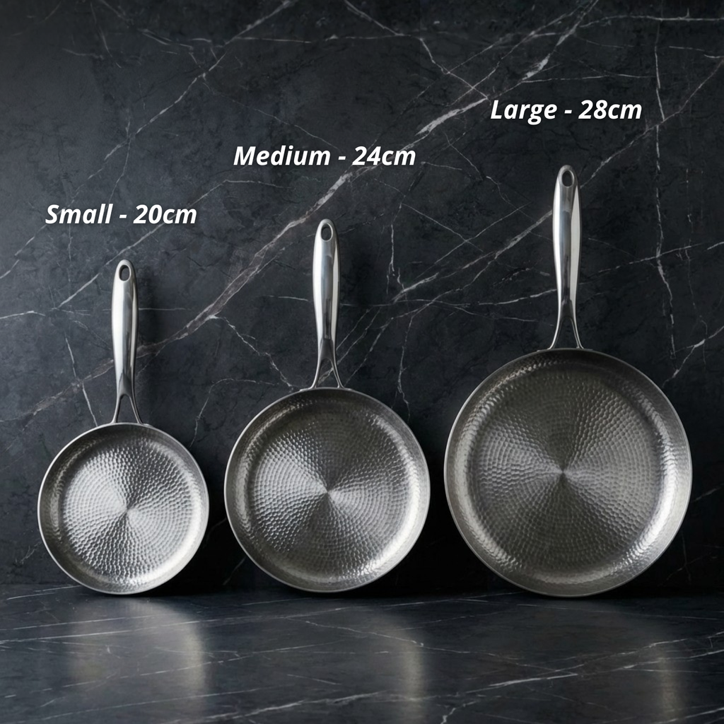 Pure Titanium Frying Pan — Deep, Scratch-Resistant, Multiple Sizes - Desfino