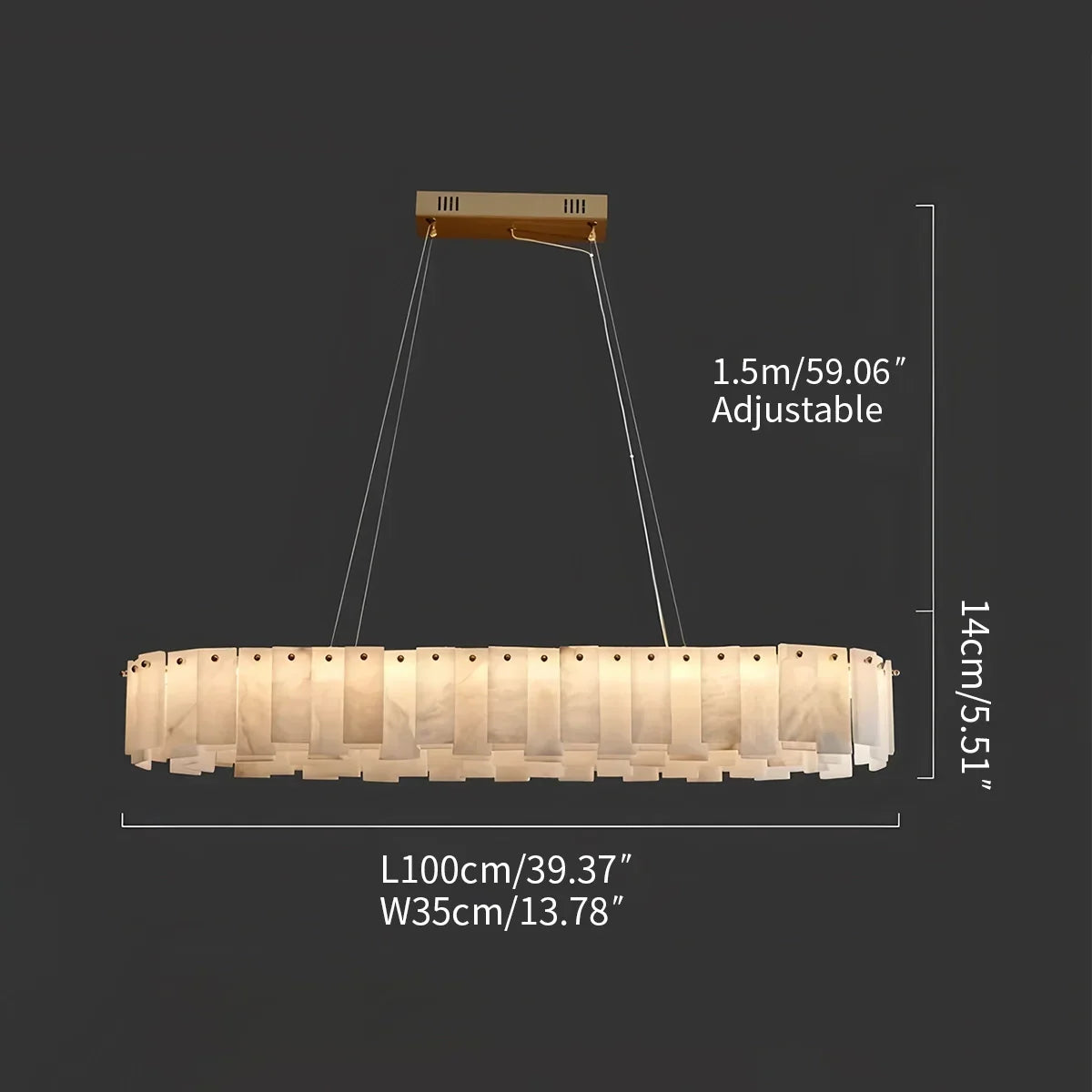 Modern Ring Spanish Alabaster Chandelier for Living Room | Desfino