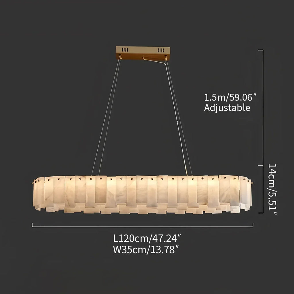 Modern Ring Spanish Alabaster Chandelier for Living Room | Desfino