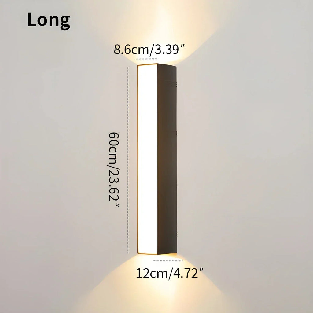 Wasserdichte LED-Wandleuchte aus Aluminium mit Lichtleiste für den Außenbereich | Desfino