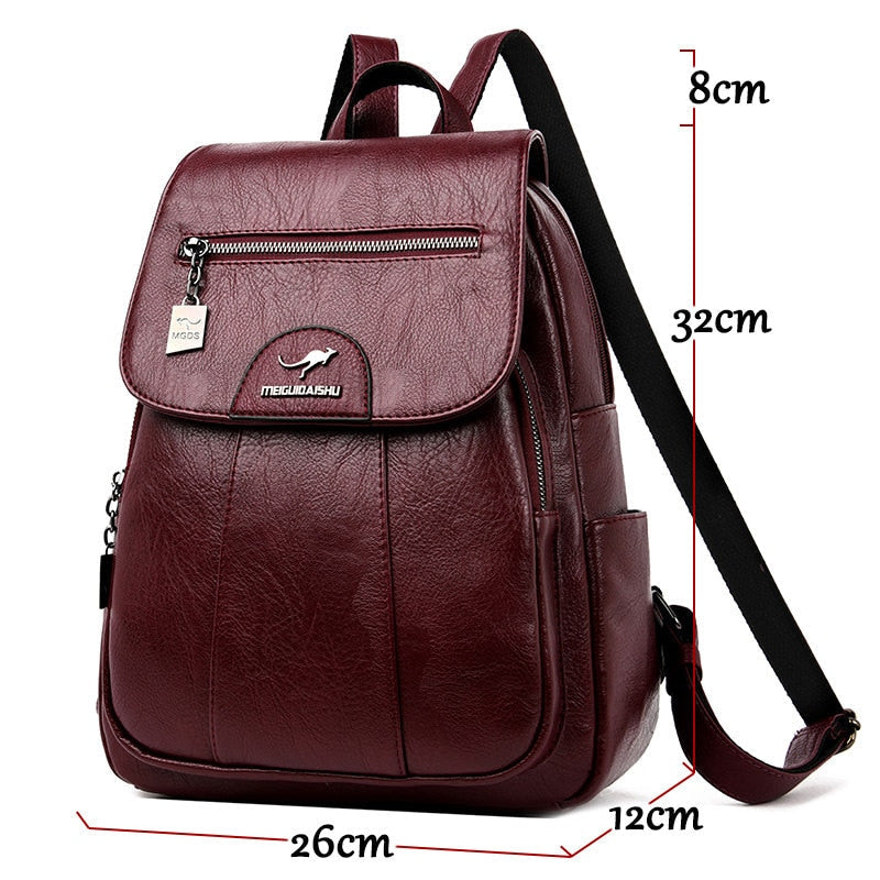 Mochila de Senhora Aurelia em Pele — Transporte Estruturado para o Dia a Dia - Desfino
