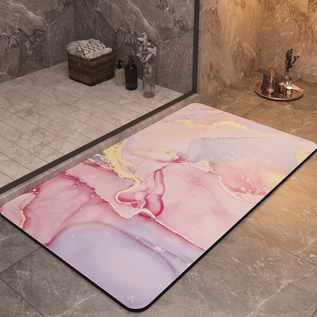 Tapis de salle de bains Stonewell — Doux, séchage rapide, antibactérien, antidérapant - Desfino