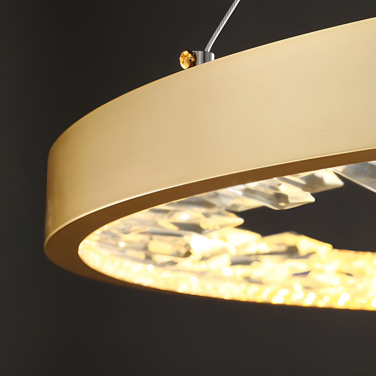 Luxury Circle Crystal Chandelier for Living Room | Desfino