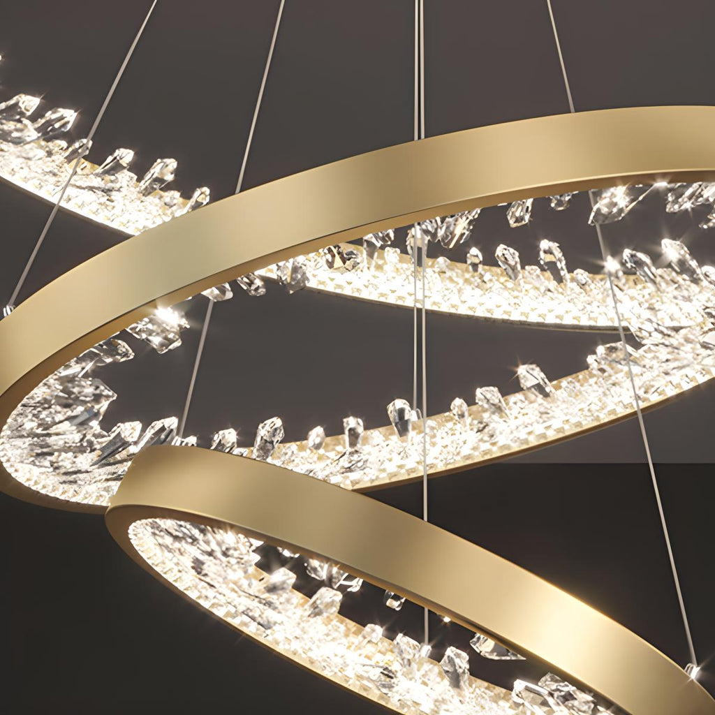Luxury Circle Crystal Chandelier for Living Room | Desfino