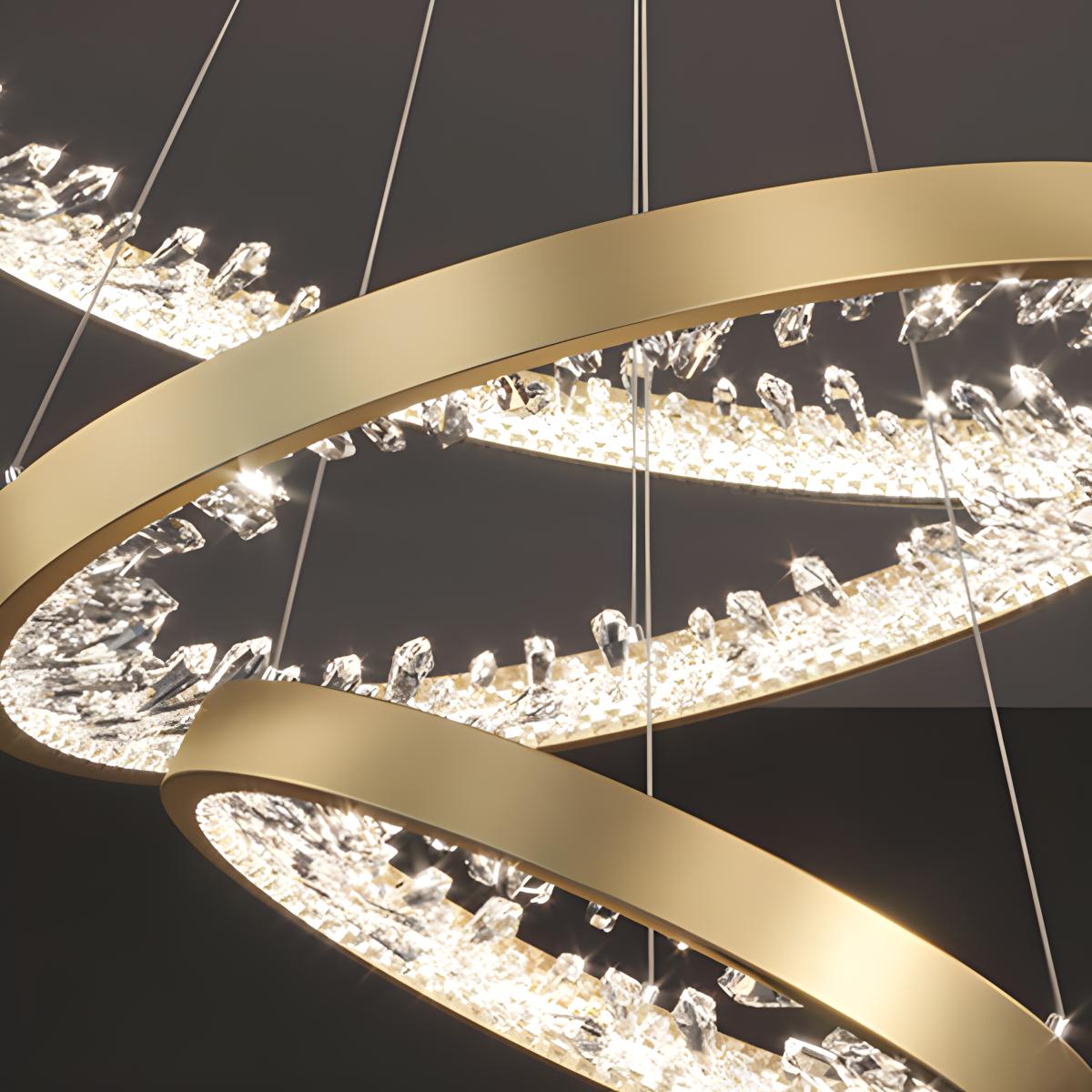 Luxury Circle Crystal Chandelier for Living Room | Desfino